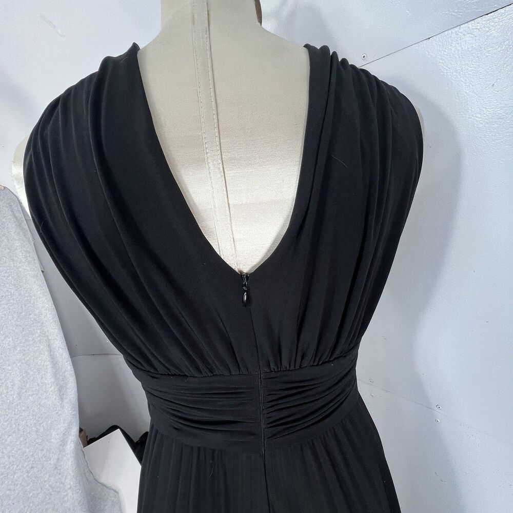 Suzi Chin Maggy Boutique Pleated Little Black Dress Cocktail Dinner 4 - Picture 4 of 16